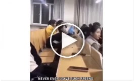 (ویدئو) خلاقیت دانشجوی باهوش برای نجات دوستش/ فقط سرعت عمل تغییر چهره‌اش!